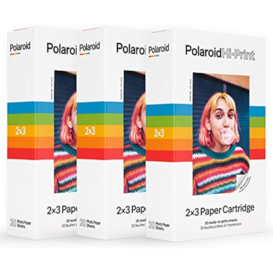 Polaroid Hi-Print 2x3 Paper Cartridge Triple Pack – 60 Sticky Sheets