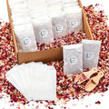 Tenare Wedding Confetti Kit | 100 Sets Dried Rose Petals & Glassine Bags