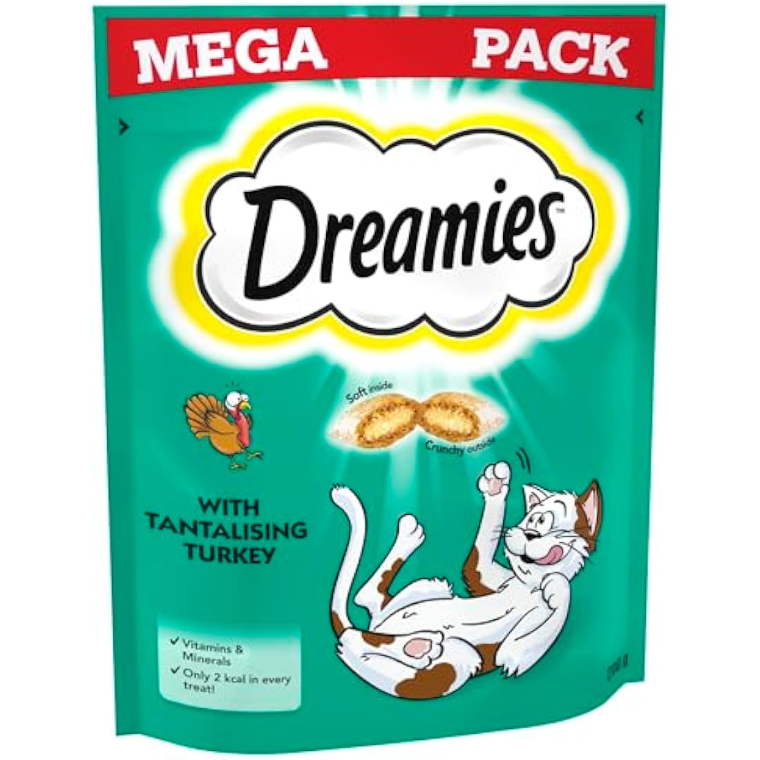 Dreamies Turkey Cat Treats Mega Pack – 6 x 200g Crunchy Biscuits