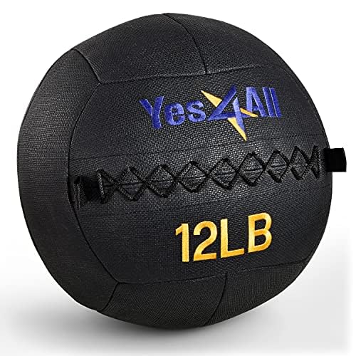Yes4All Wall Ball – 5.4kg Soft Medicine Ball for CrossFit, Black