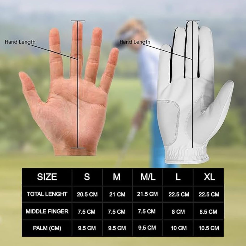 Men's Premium Leather Golf Glove – Non-Slip All Weather Grip