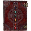 OVERDOSE 7 Chakra Stone Leather Journal – Handmade Unlined Sketchbook
