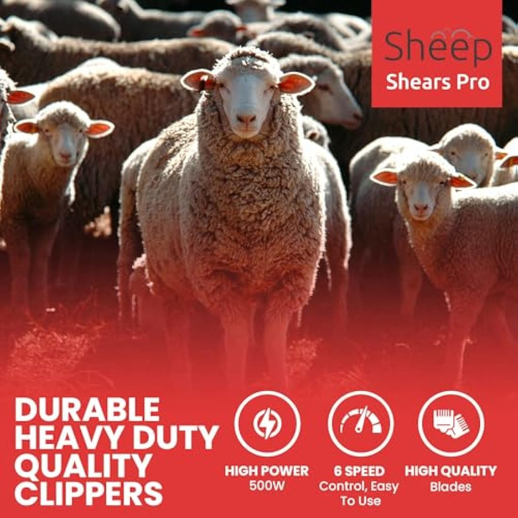 500W Electric Sheep Shears – 6 Speed Heavy Duty Clippers