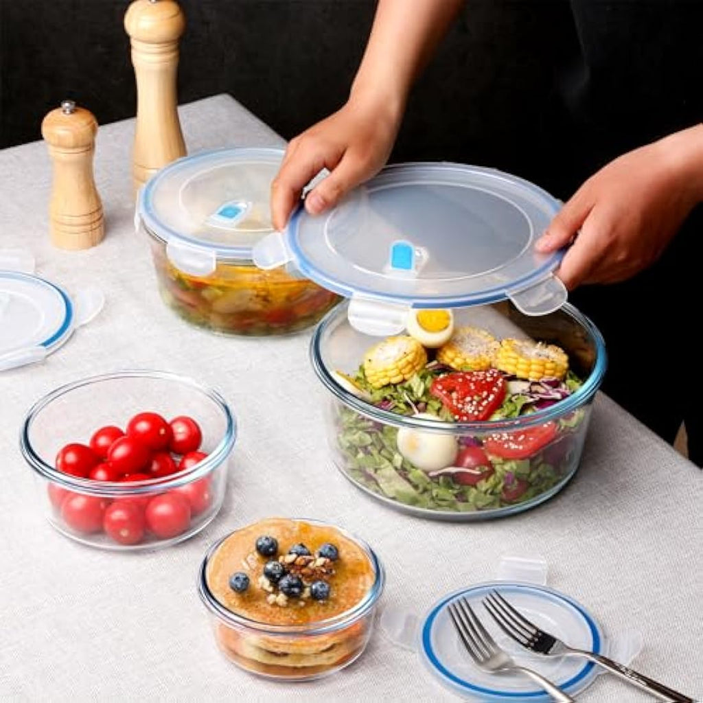 NUTRIUPS 2.8L Large Airtight Glass Food Storage Container | Tempered Glass