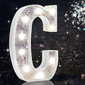 Jolof Store Silver LED Marquee Letter C - Glitter Alphabet Night Light