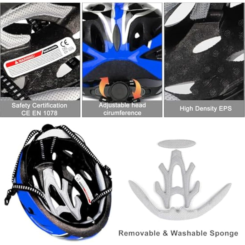 RaMokey Cycle Helmet | Lightweight Road & Mountain Bike Helmet (58-62cm)