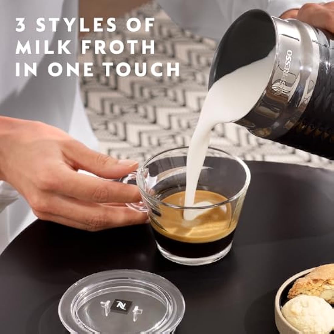 Nespresso Vertuo Pop Coffee Machine Bundle with Aeroccino Milk Frother