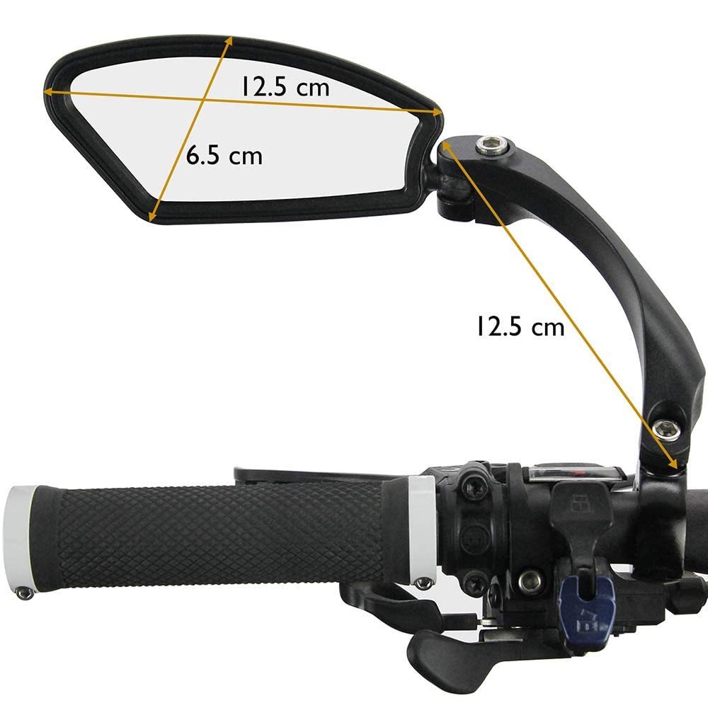 Arkham HD Stainless Steel Bicycle Rearview Mirror for 21-26mm Handlebars