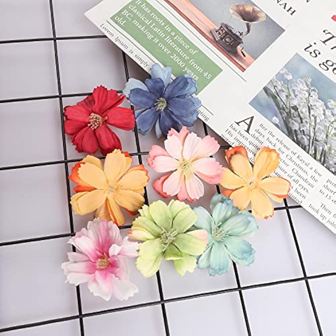 Yafe 50pcs Artificial Silk Flower Heads | 4.5cm DIY Craft Floral Decor