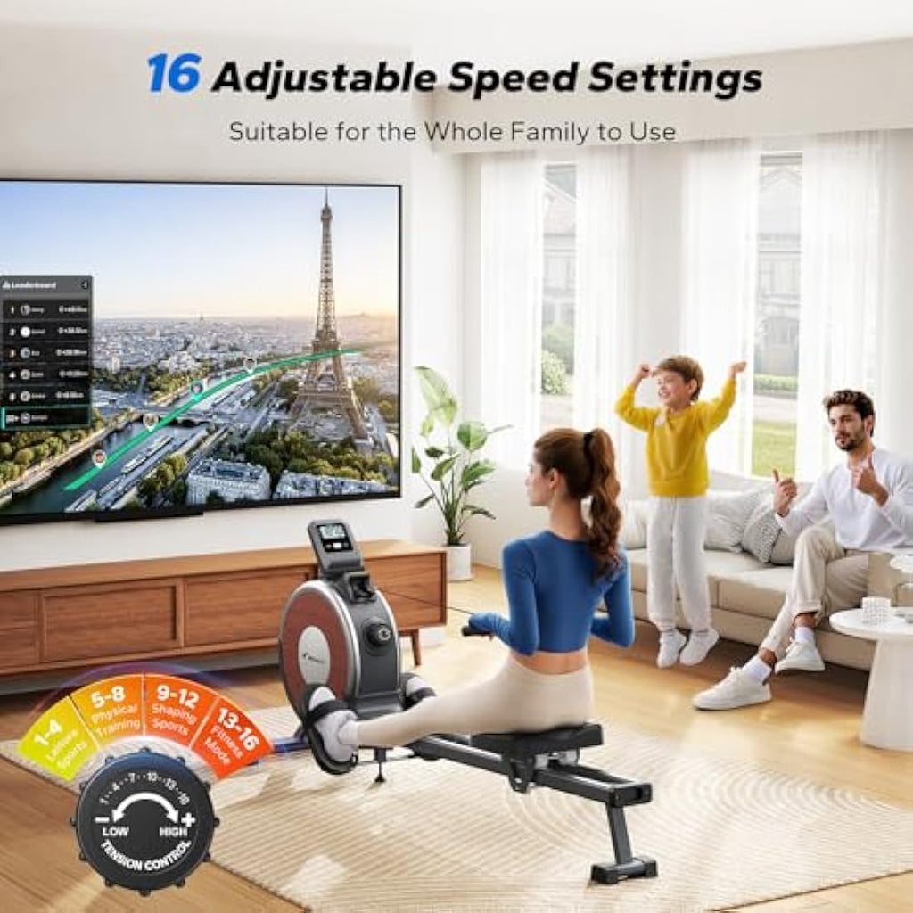 MERACH Q1S Magnetic Rowing Machine - 158kg Capacity Home Gym Rower