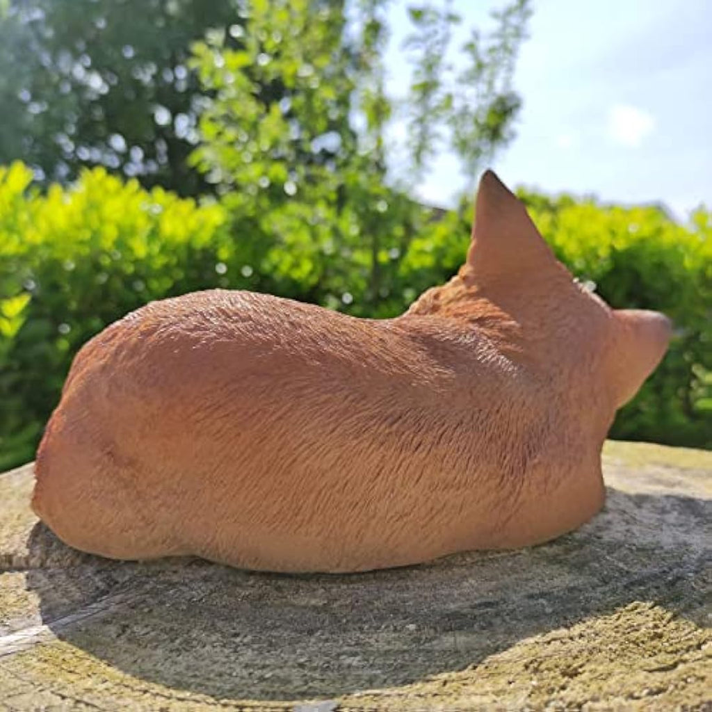 Vivid Arts Sleeping Fox Cub – Realistic Resin Garden Ornament Statue