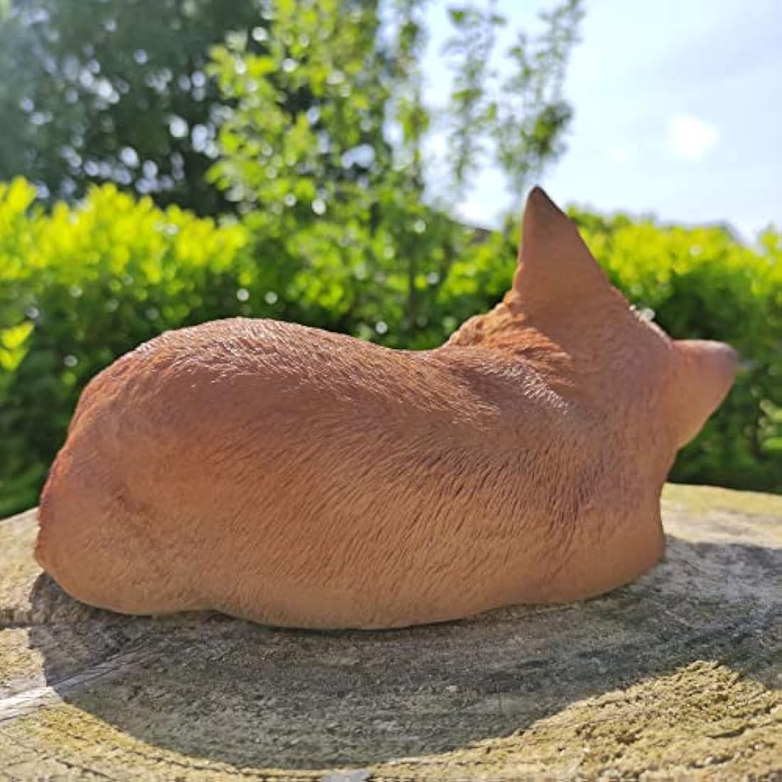 Vivid Arts Sleeping Fox Cub – Realistic Resin Garden Ornament Statue