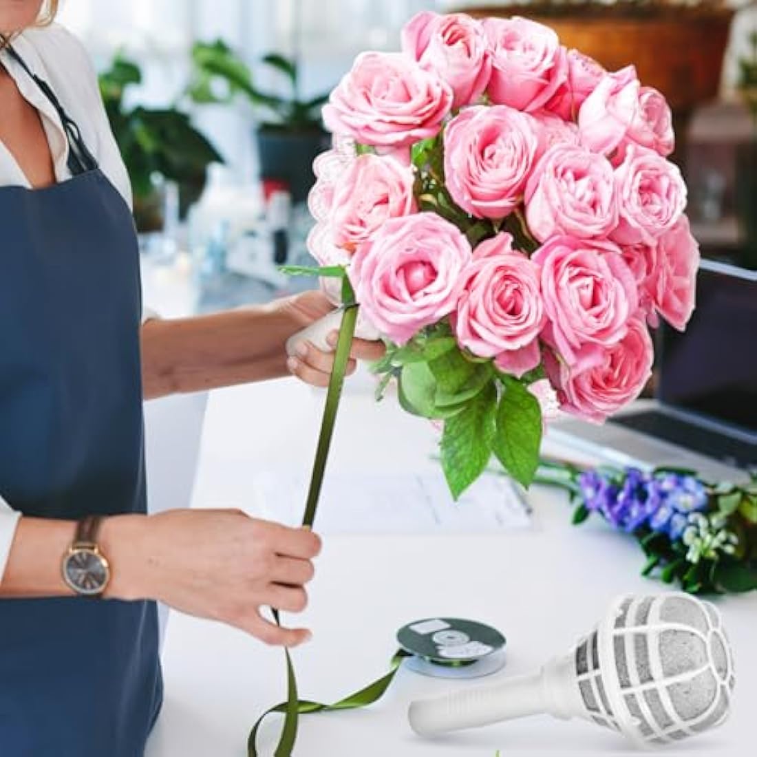 Happyyami 6pcs Floral Foam Bouquet Holder for DIY Wedding Flowers