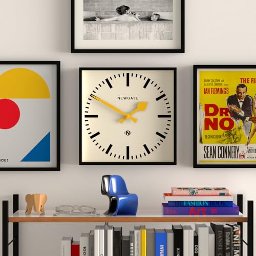 Newgate Number Five Square Railway Wall Clock | Silent Quartz Movement