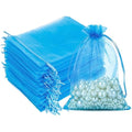 G2PLUS Lake Blue Organza Gift Bags | 100 PCS Mesh Jewelry Pouches
