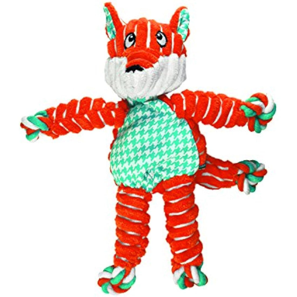 KONG Floppy Knots Fox Dog Toy – Internal Knotted Rope Squeaky Plush