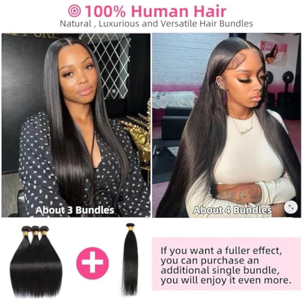 PerisModa Brazilian Straight Human Hair Bundles - 12A Virgin Weave
