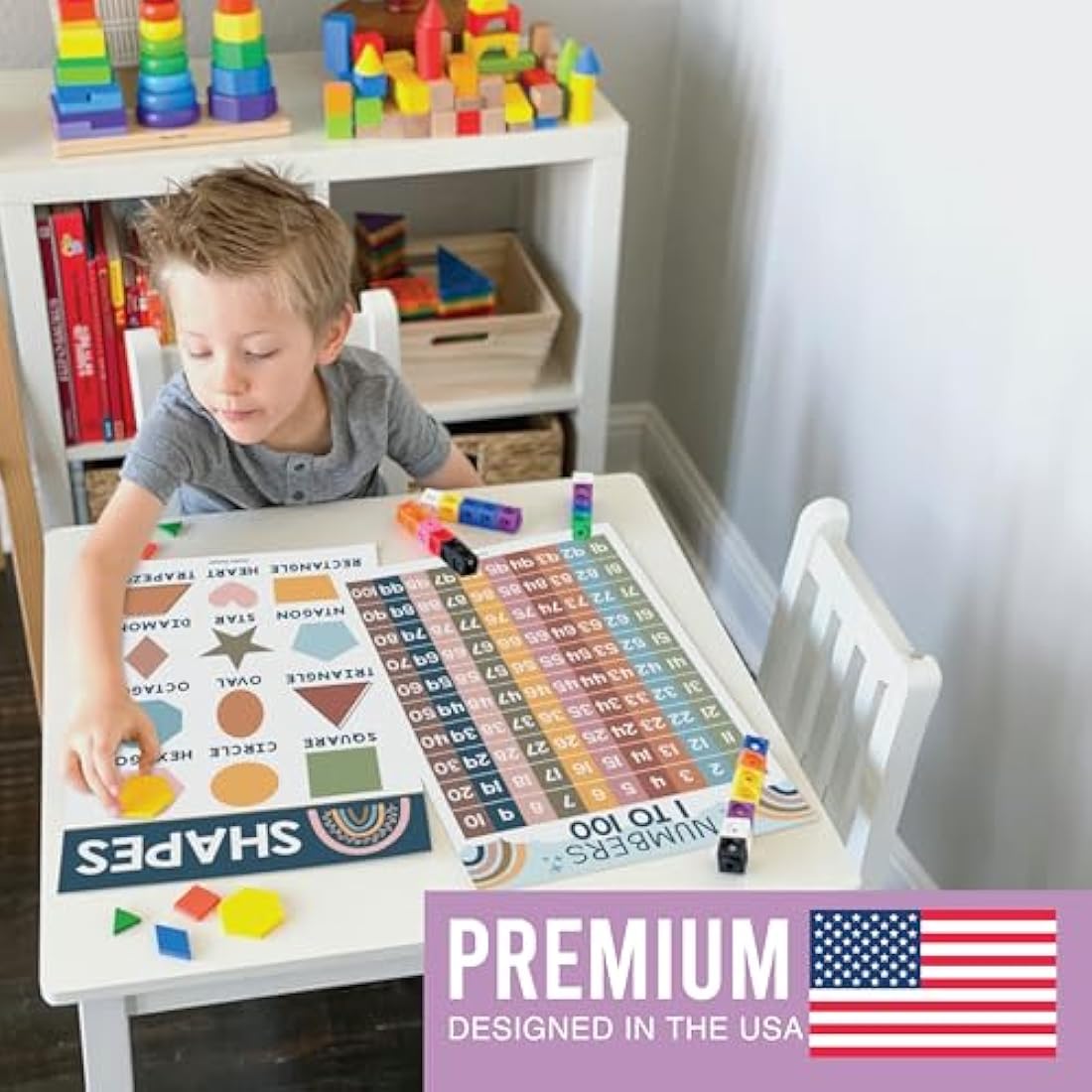 Hadley Designs 16 Boho Kids Educational Posters for Toddlers & Pre-K