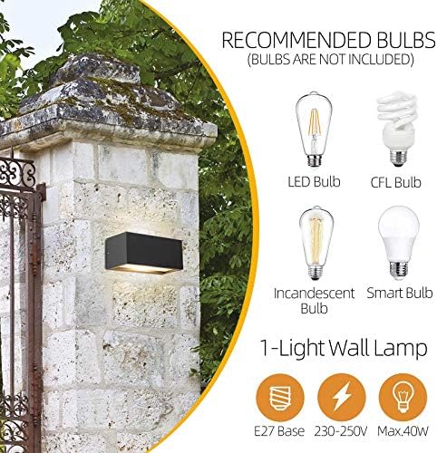 HLFVLITE Outdoor Wall Light – Waterproof Aluminum Exterior Sconce