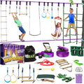 Ninja Warrior Obstacle Course - 55ft Slackline Kit with 10 Obstacles