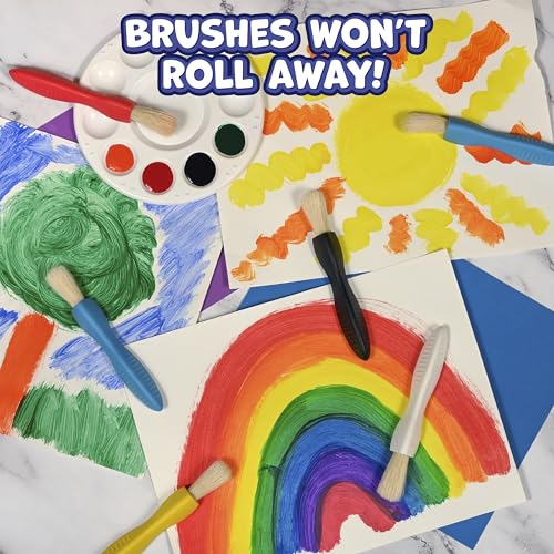 READY 2 LEARN Triangle Grip Paint Brushes - Set of 6 Toddler Brushes