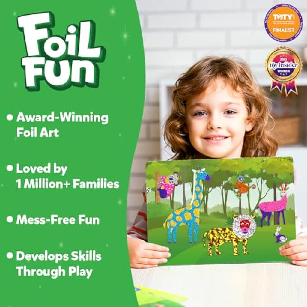 Skillmatics Foil Fun Animals - Mess-Free Art & Craft Kit for Kids