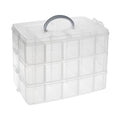 Bright Creations 3-Tier Stackable Plastic Craft Storage Containers with 30 Compartments and 40 Sticker Labels 9.5 x 6.5 x 7.2 Inch - image 1