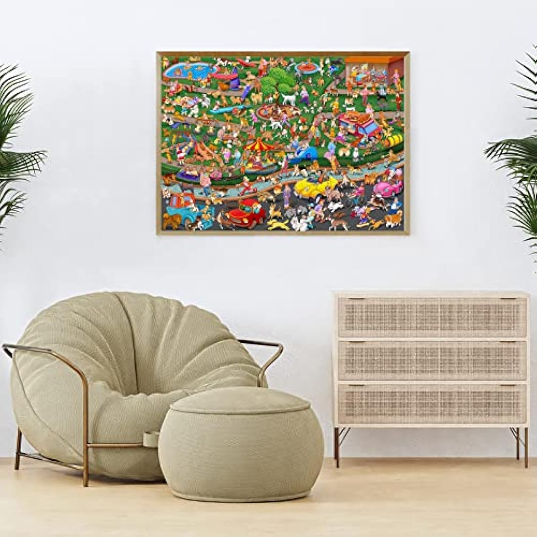 HUADADA Dog Party Jigsaw Puzzle for Adults – 1000 Piece Recycled Paper
