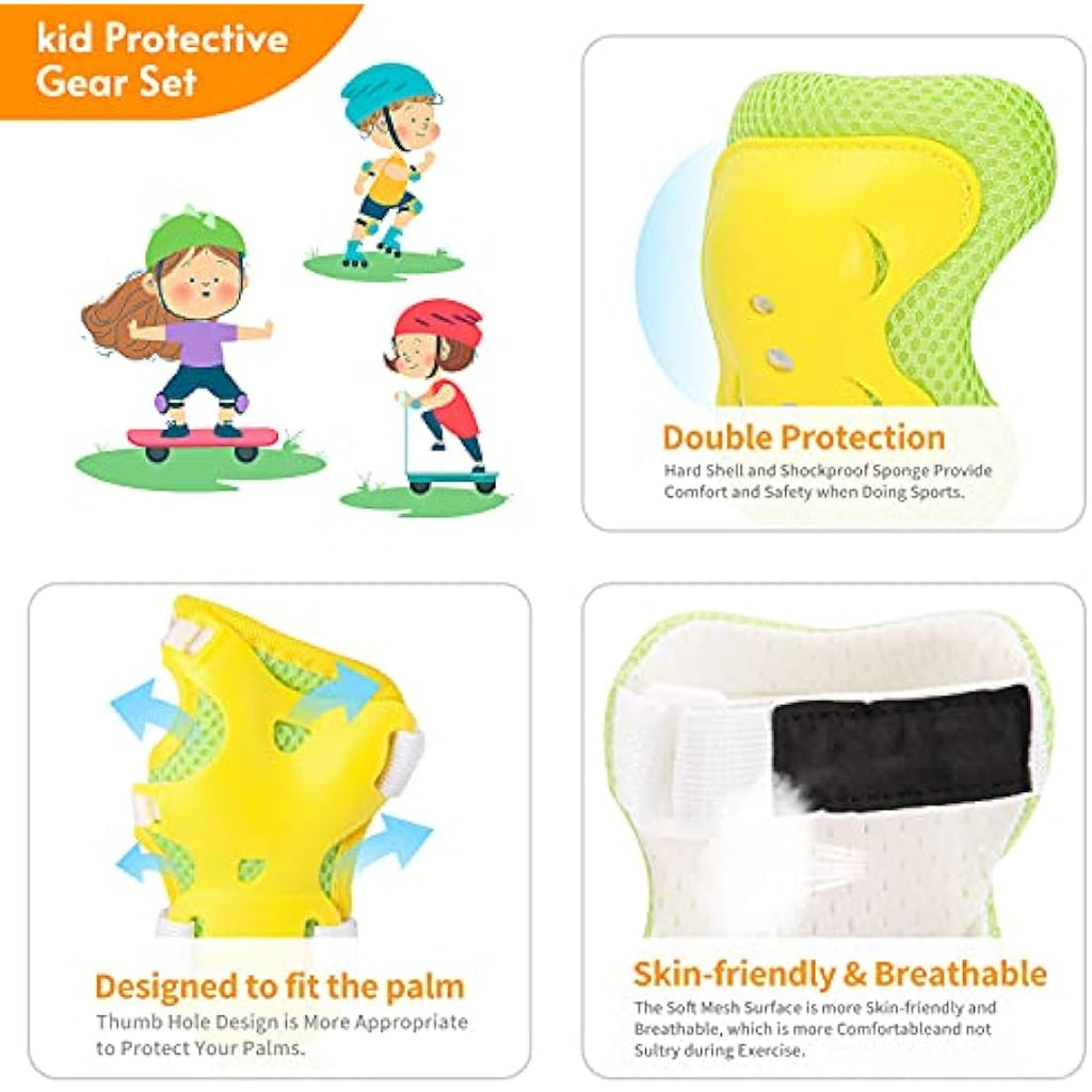 Kids Protective Gear Set – Knee Elbow Pads & Wrist Guards