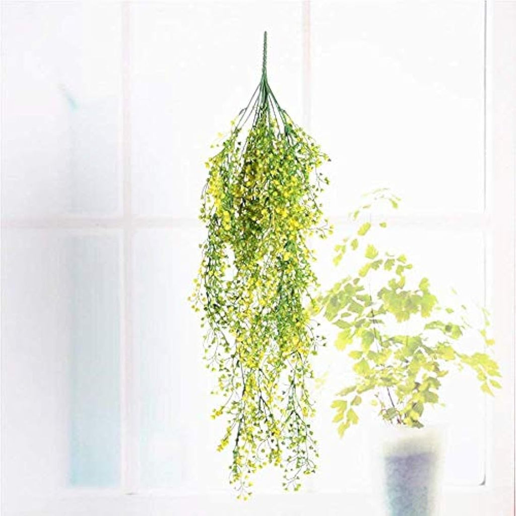 2pcs Artificial Hanging Ivy Vines – Yellow Fake Plants