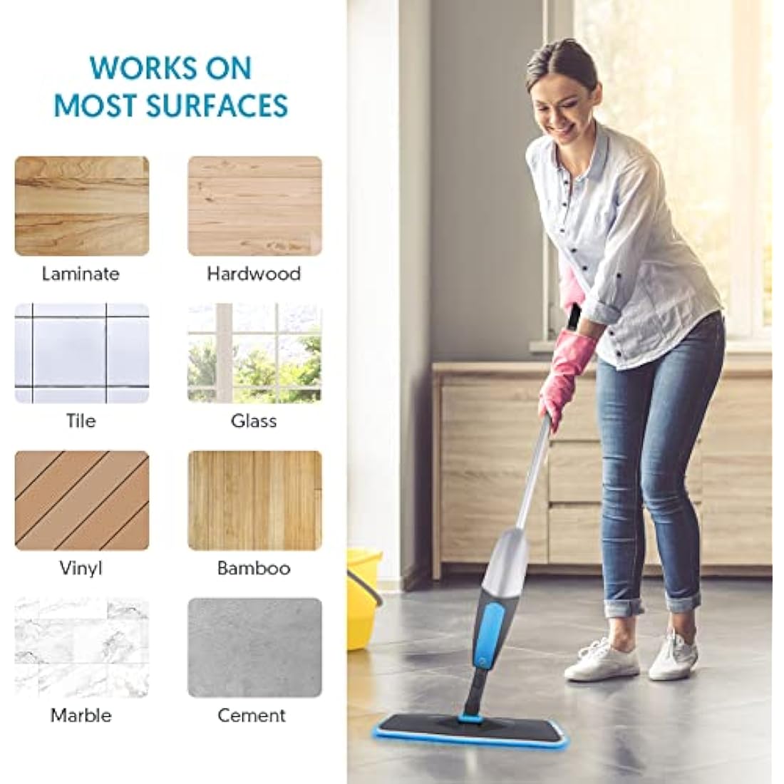 ILAVCOOL 6-Pack Microfiber Mop Pads | Washable Wet & Dry Refills