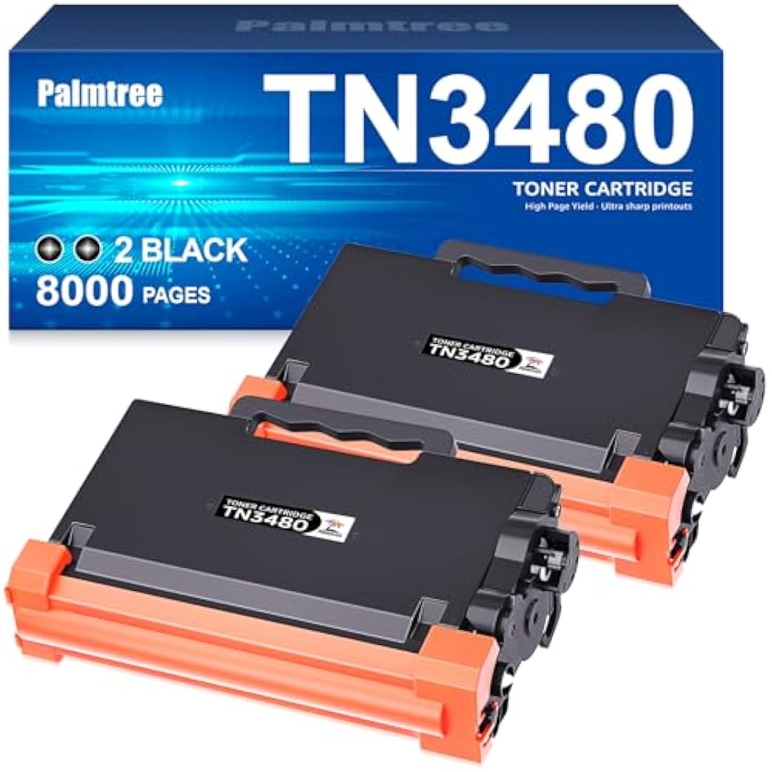 Palmtree TN3480 Compatible Toner for Brother HL-L5000D MFC-L5750DW | 2 Black