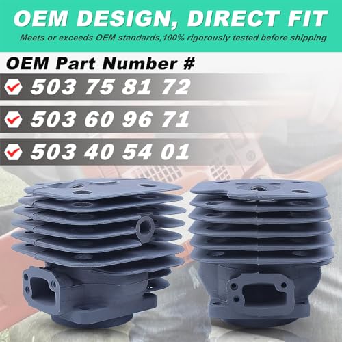 Adefol 52mm Cylinder Piston Kit for Husqvarna 268 272 272XP 61 Chainsaw