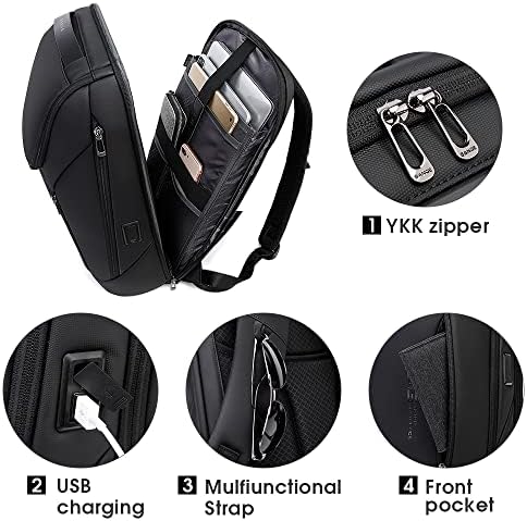 BANGE Business Smart Laptop Backpack | Waterproof 15.6 Inch with USB Port