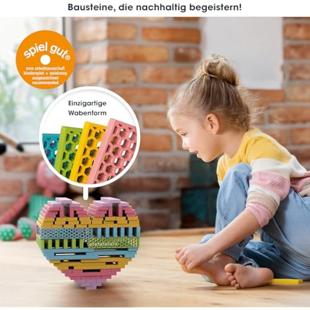 Bioblo Funbox Pastel Mix 200 – Sustainable Montessori STEM Blocks