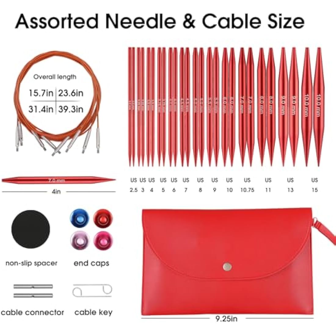 Interchangeable Circular Knitting Needles Set - 13 Sizes