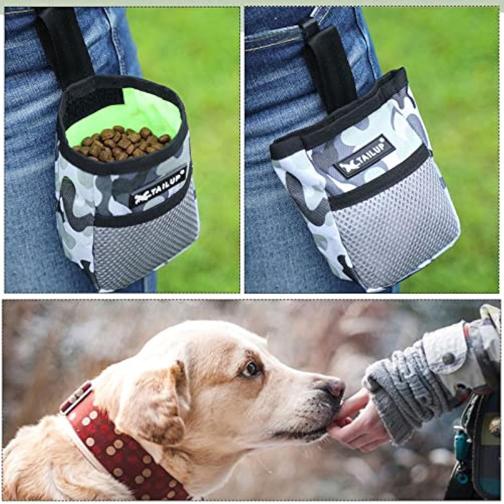 Dog Treat Pouch 2-Pack – Oxford Cloth Training Bag with Clip
