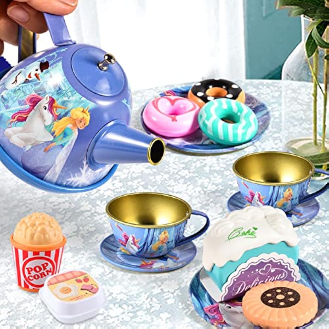 Frozen Princess Tea Set – 49PC Tin Pretend Play Kitchen Toys