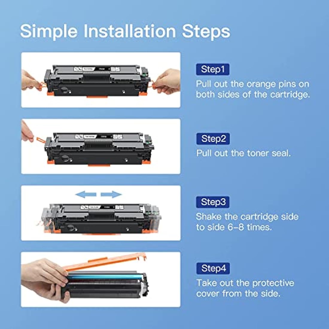 GPC Image Compatible HP 410A 410X Toner Cartridges for LaserJet Pro - 4 Pack