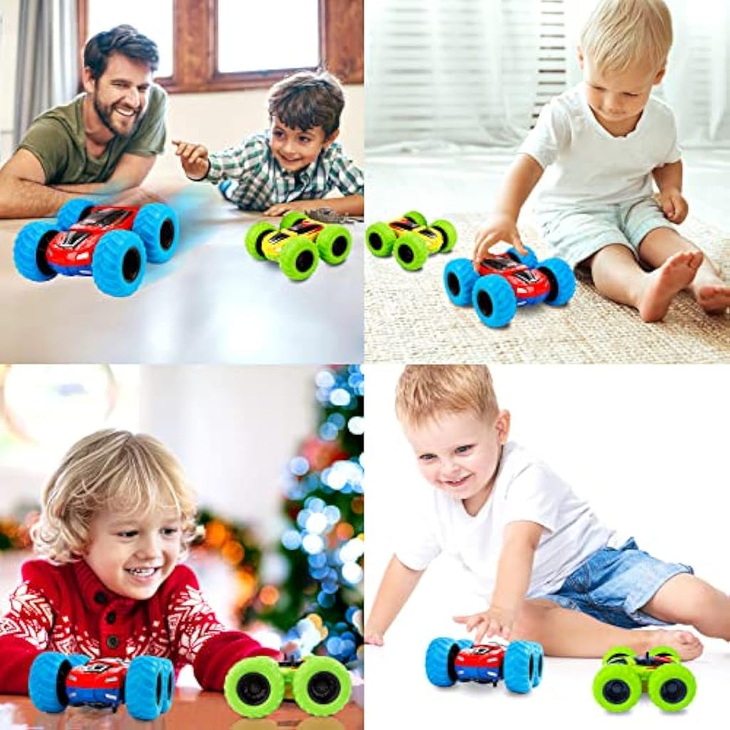 m zimoon Double-Sided Monster Truck Pull Back Cars - Friction Powered 4 Pack