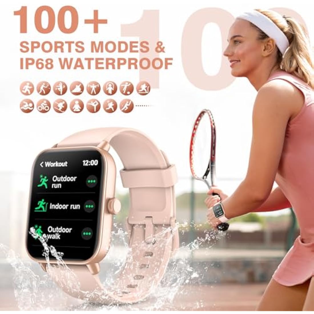 Fitpolo Smart Watch – 1.8" Fitness Tracker with Alexa & Bluetooth Calling