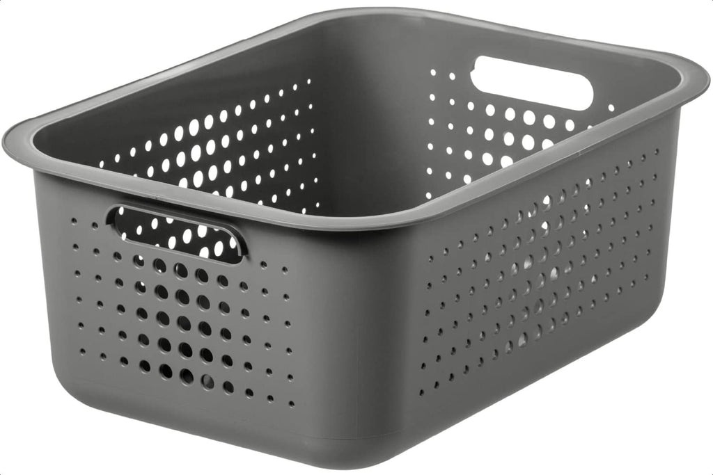 SmartStore 10L Recycled Plastic Storage Basket with handles - Taupe - Sustainable, Stackable and Nestable - 10 Year Guarantee - Medium basket - image 1