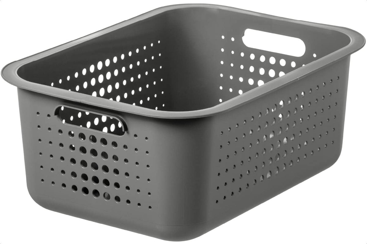 SmartStore 10L Recycled Plastic Storage Basket with handles - Taupe - Sustainable, Stackable and Nestable - 10 Year Guarantee - Medium basket - image 1