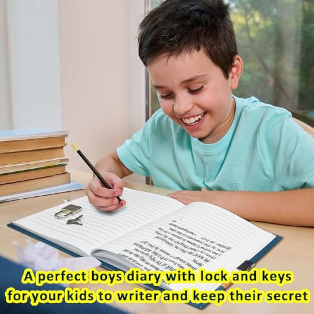 GINMLYDA Spacecraft Secret Diary with Lock for Boys | 160 Lined Pages