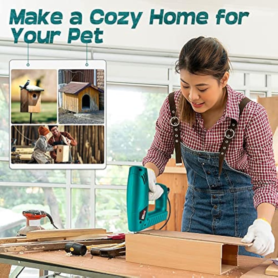 NEU MASTER Electric Brad Nailer & Staple Gun - 2-in-1 Tool for Upholstery