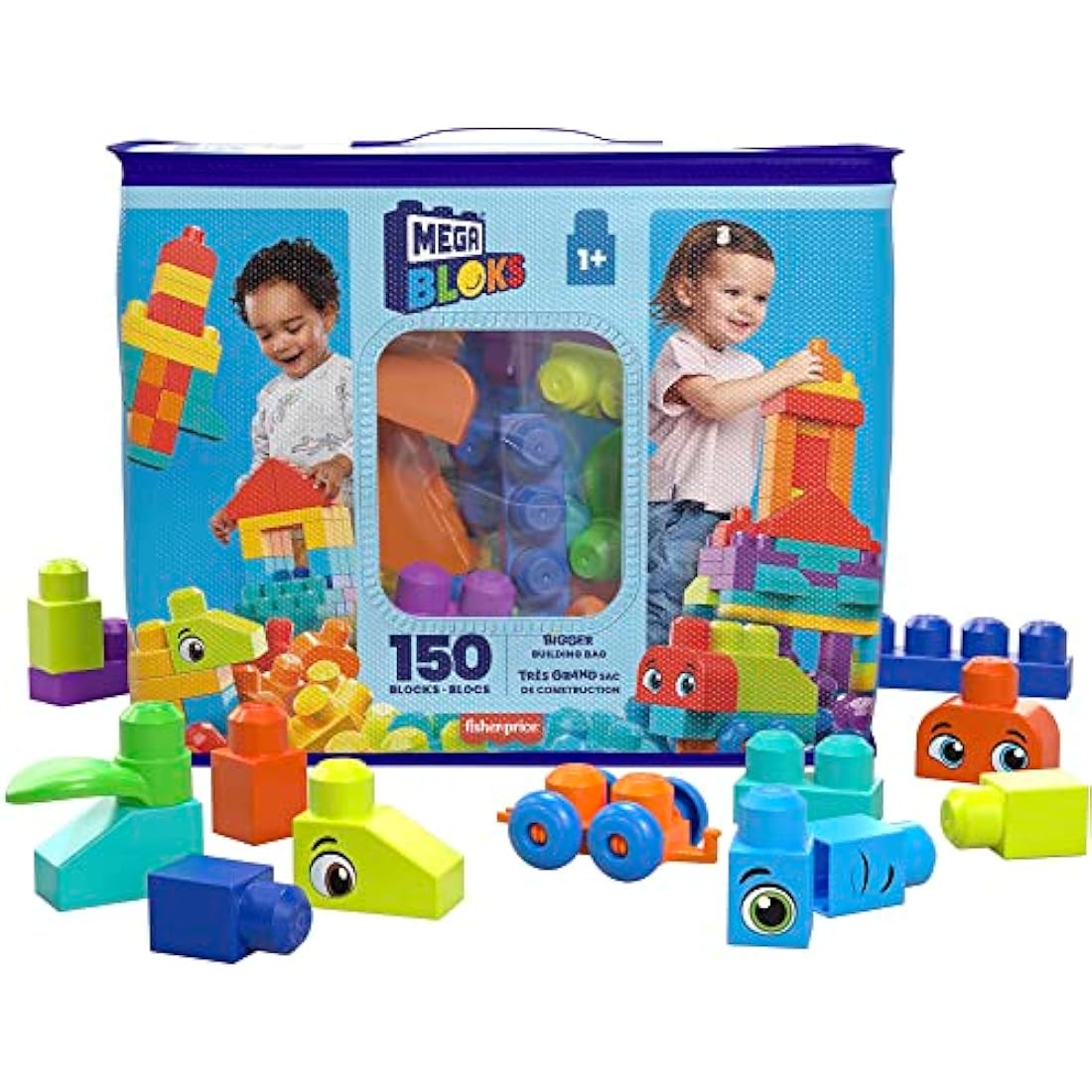 Mega Bloks Bigger Building Bag | 150 Piece Toddler Toy Set