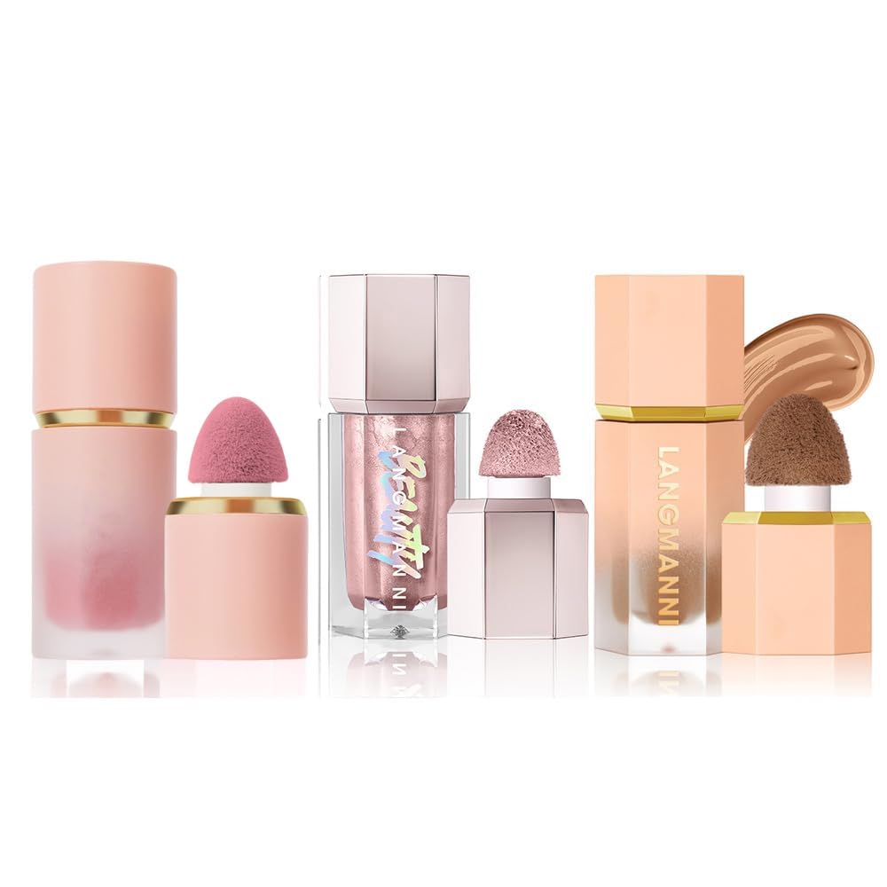 3-Pack Liquid Contour, Highlighter & Blush Makeup Set
