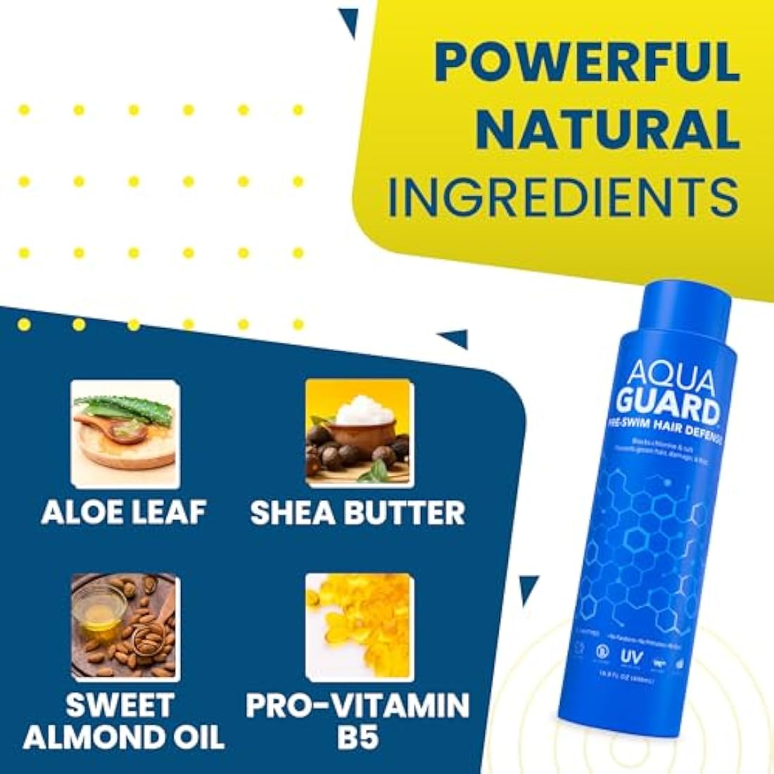 Jolof Store AquaGuard Pre-Swim Hair Defense – Chlorine Protection, 16.9 oz