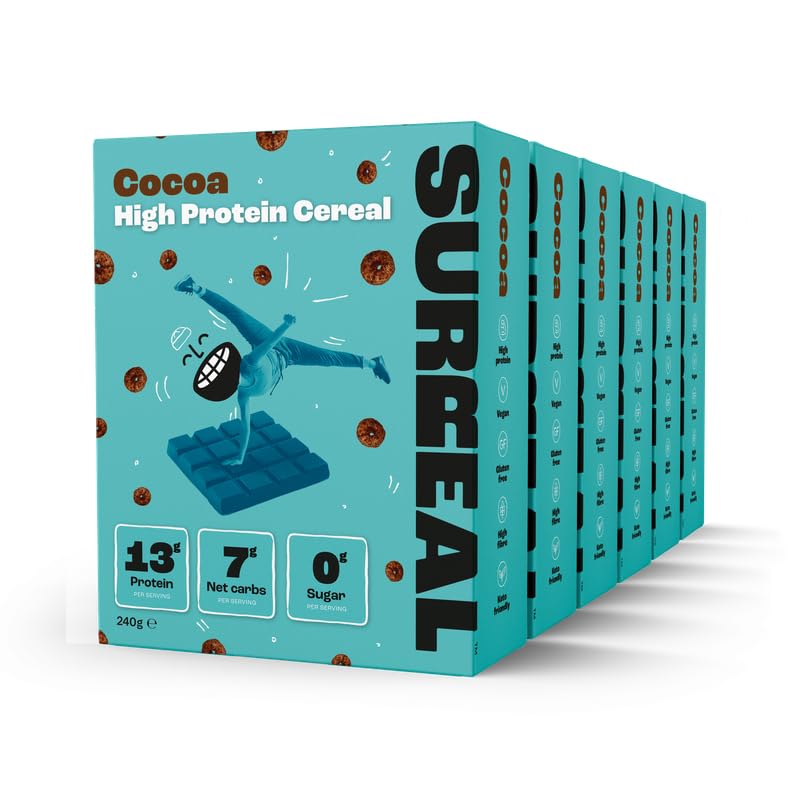 Surreal Chocolate High Protein Cereal – Vegan & Zero Sugar (6 Pack)
