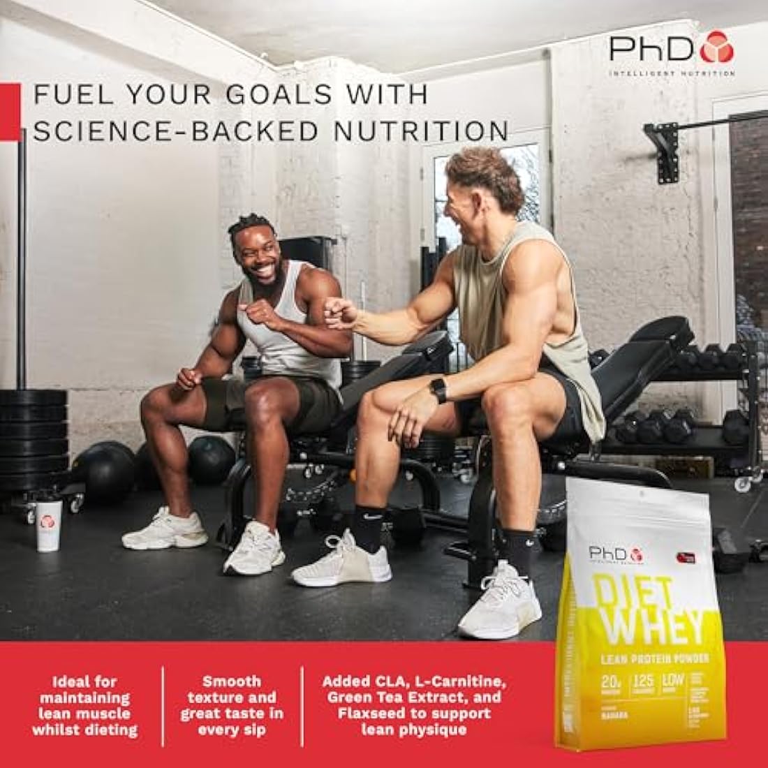 PhD Nutrition Diet Whey Protein Powder – Banana Lean Formula – 1kg